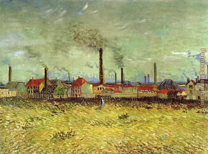 Factories at Asnieres Seen from the Quay de Clichy painting - Vincent van Gogh Factories at Asnieres Seen from the Quay de Clichy art painting